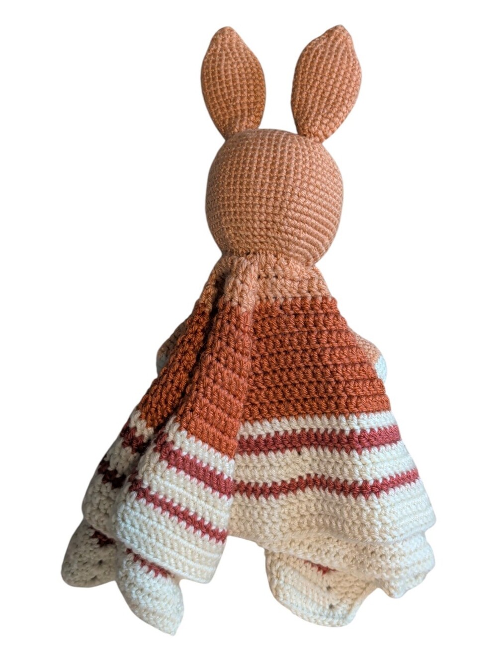 Crochet Bunny Lovey in Rust, Cream & White - Picture 2 of 8